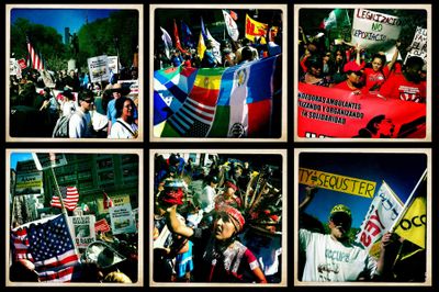 Immigration & fair wages protest in Union Square, NYC