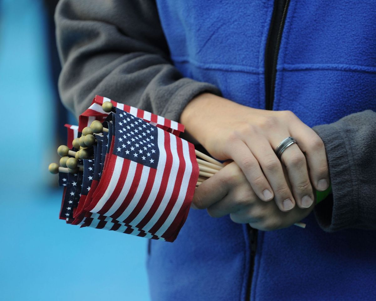 American flags, Veterans Day