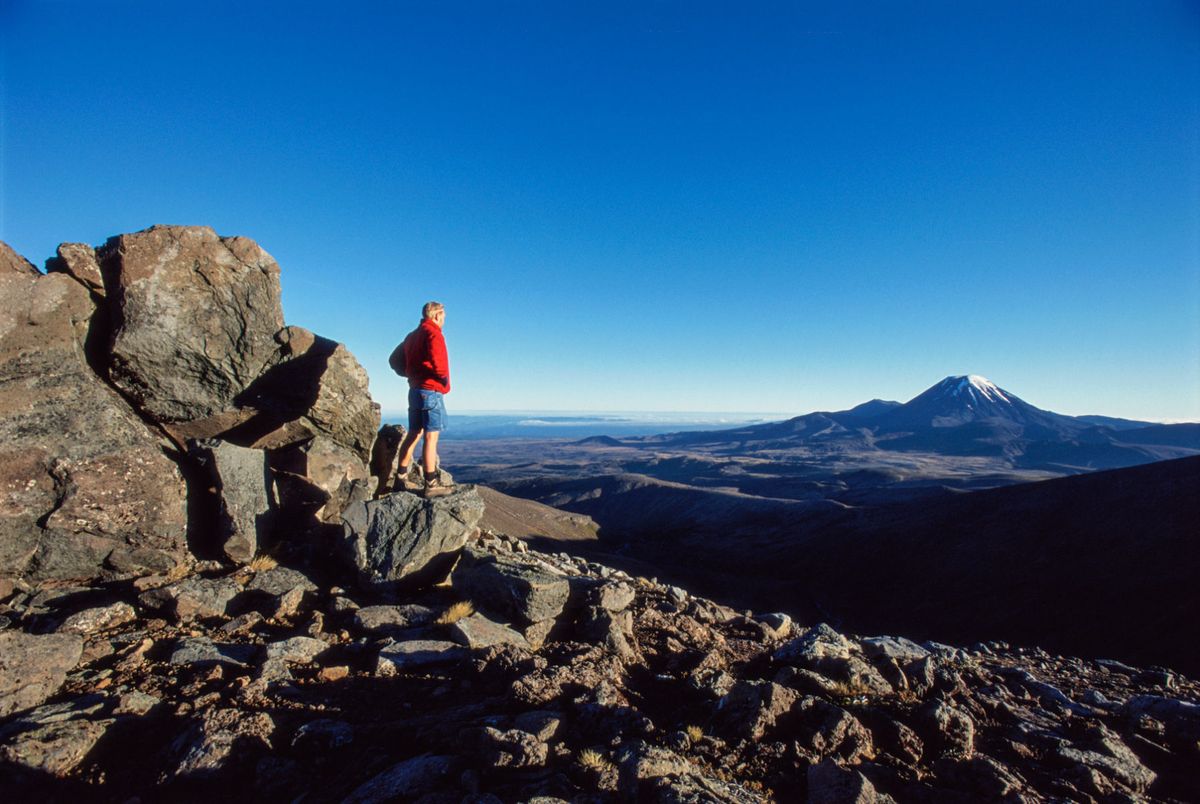 View of Mt. Ngauruhoe from Mt. Ruapehu, New Zealand