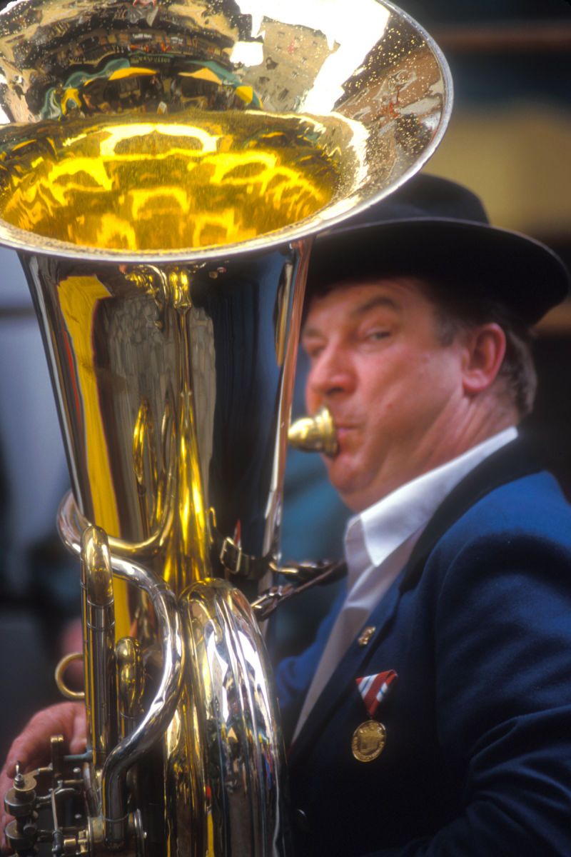 Tuba player in Zell Am Zee, Austria