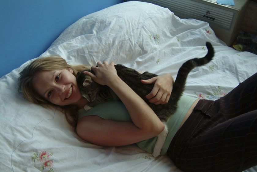250 Moore St. Stephanie with cat