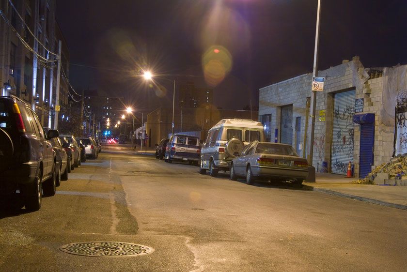 Moore St. at night