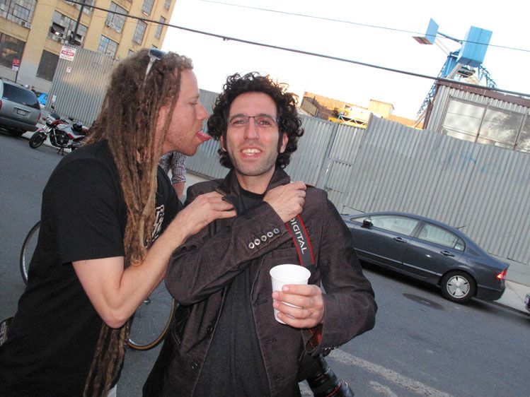 Shahar (left) and Adi downstairs.