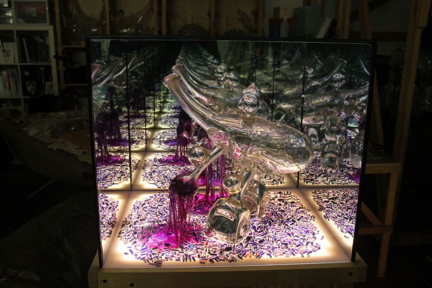 At the studio of Andrew Erdos.