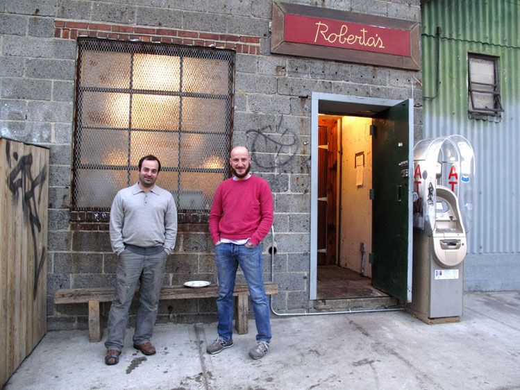 Chris and Mauro, owners of Roberta's Pizzeria on Moore St.