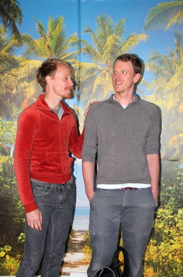 Bryan Rogers of Honey Ramkaand his brother (in red)