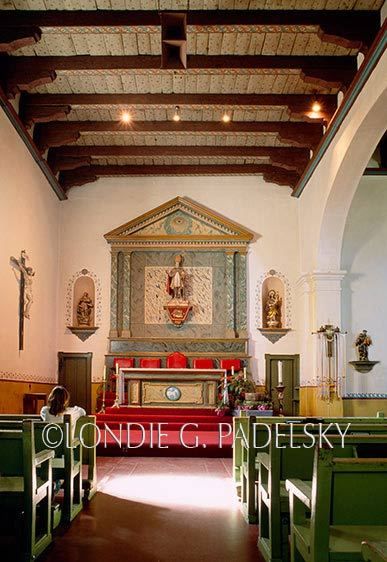 Mission San Luis Obispo de Tolsa, interior from 1947 to 2002, California ©Londie G. Padelsky CCM-1687_LondieGPadelsky