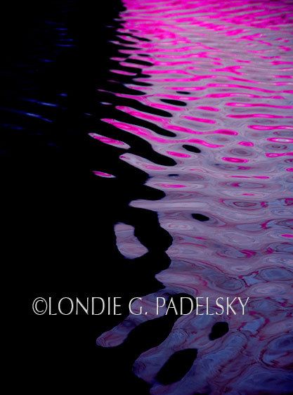 Pink, mauve, and black water reflection and abstract design.                             ©Londie G. Padelsky ZLP05_1536A_LondieGPadelsky