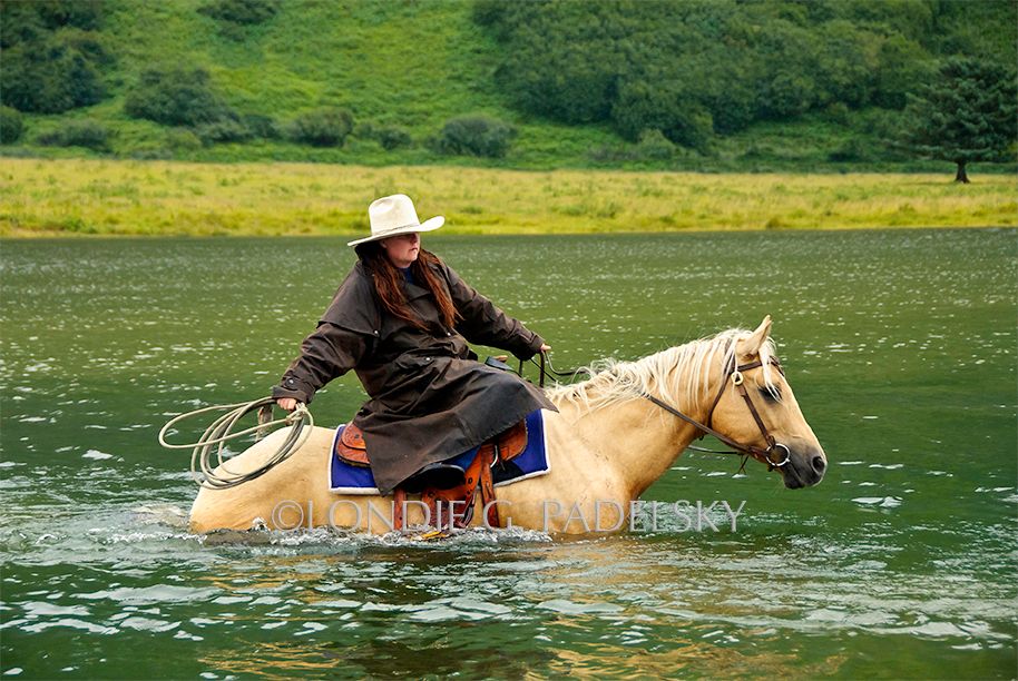 cowgirl, cowgirls, western, riding, horseback, horseback riding, river, Alaska, cowgirl riding, horses Cowgirl riding through river