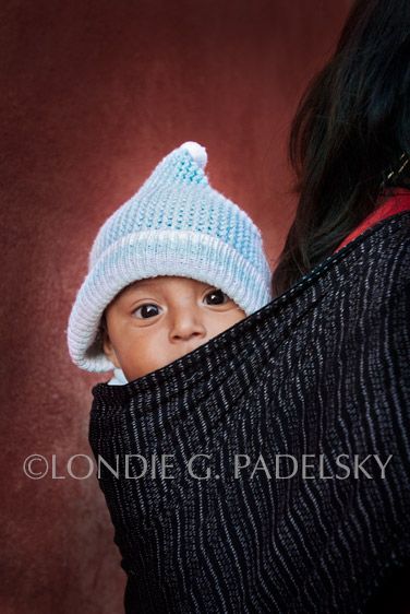 Baby wrapped in zarape, Mexico