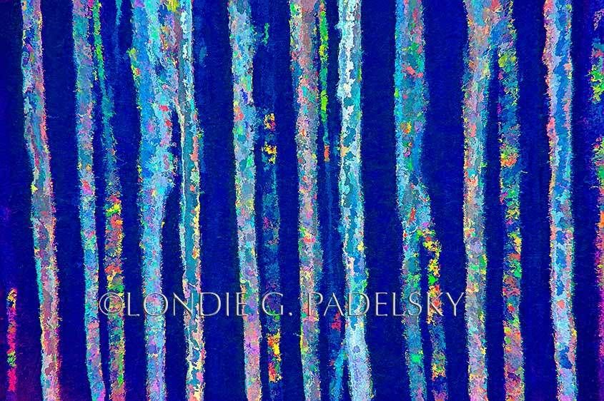 Abstract design, blue, turquoise, and yellow stripes.      ©Londie G. Padelsky LGP-8751_LondieGPadelsky