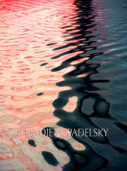 Orange, cream, and black colored water reflection and abstract design.      ©Londie G. Padelsky ZLP05_1536C_LondieGPadelsky