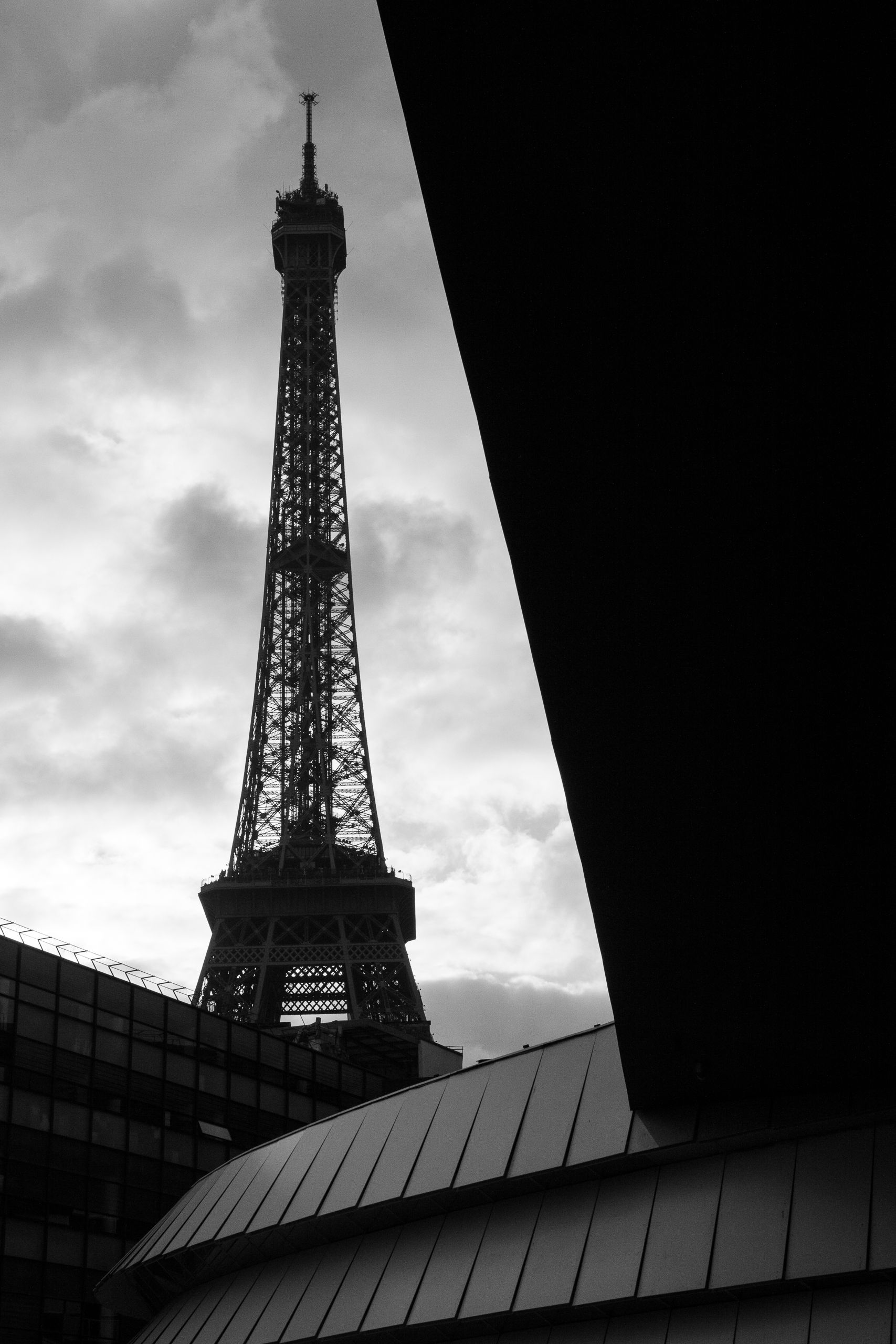 Eiffel Tower and Clouds