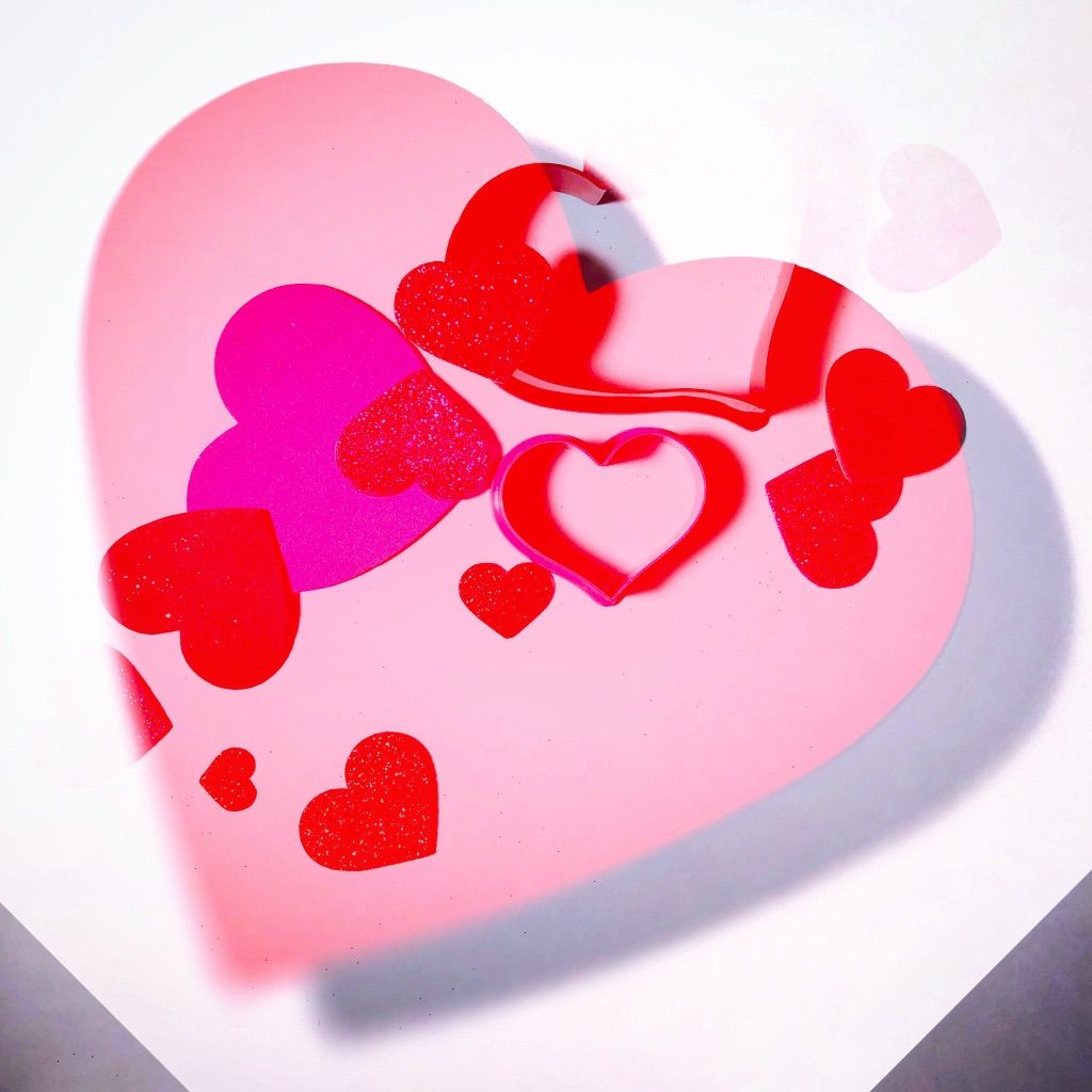 pink heart collage
