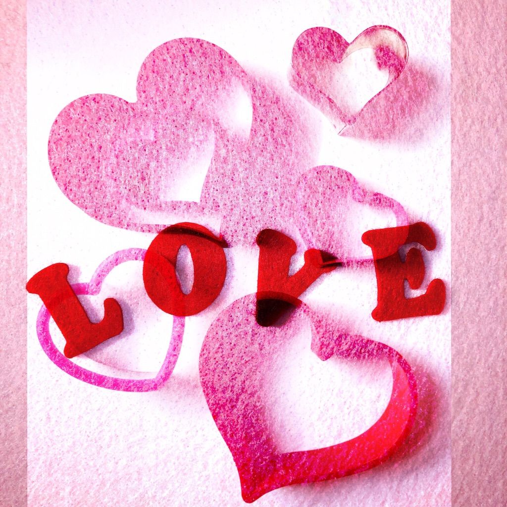 love and hearts on paper