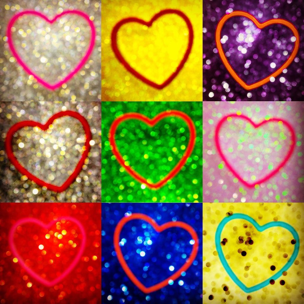 glitter hearts