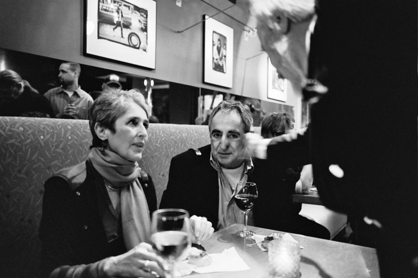 Photographer Jim Marshall, Joan Baez and Steve Sommerstein. Jim's 70th B-Day Party.