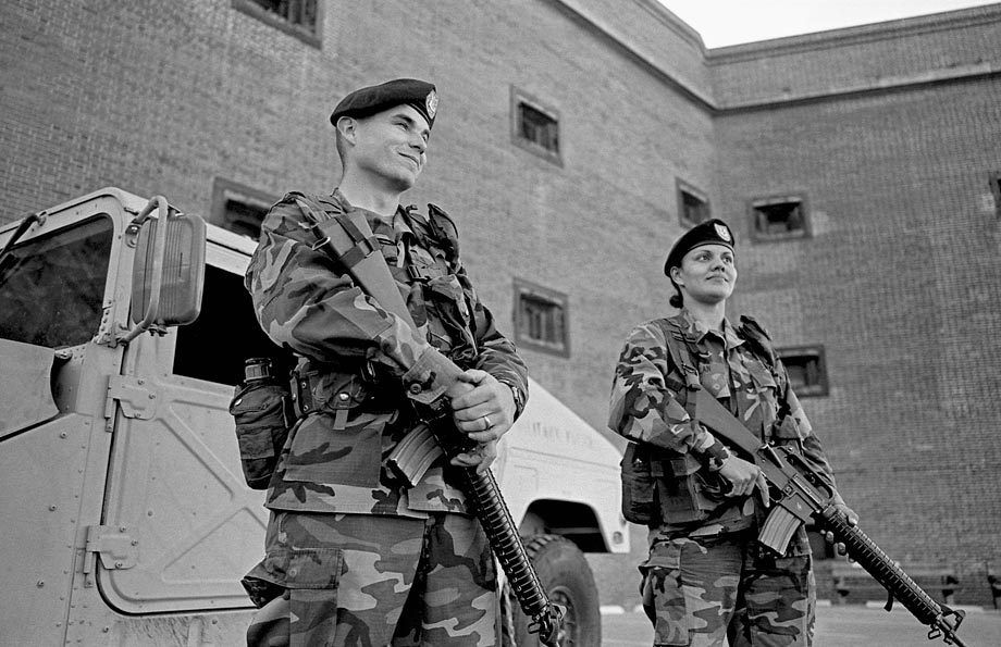 US Military guarding Fort Point, San Francisco, CA