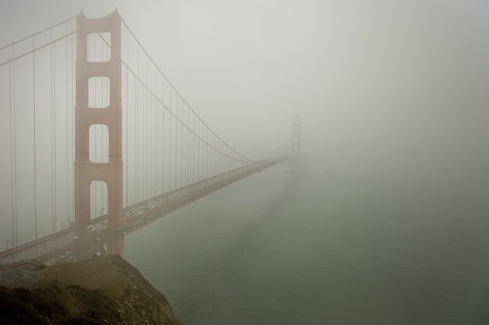 Golden Gate Bridge in the Fog, San Francisco, CA