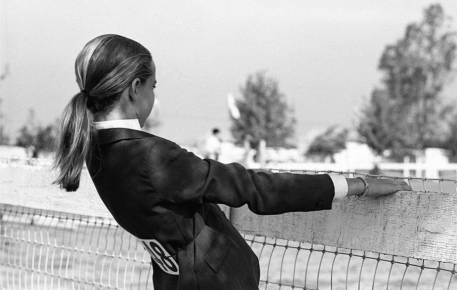 ©Wayne Serrano, ALL RIGHTS RESERVED. Hunter Jumper Competitor on fence, Elk Grove, CA