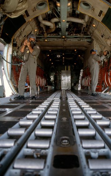 USAF C-130 Hercules preparing to be loaded, Andersen AFB, Guam