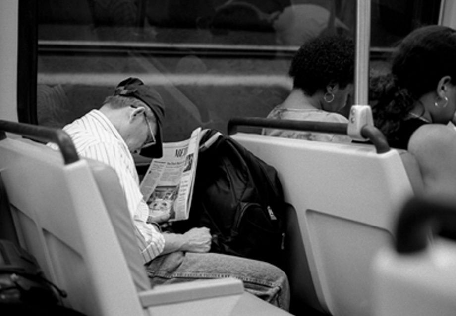 Napping on the Metro, Washington, DC.