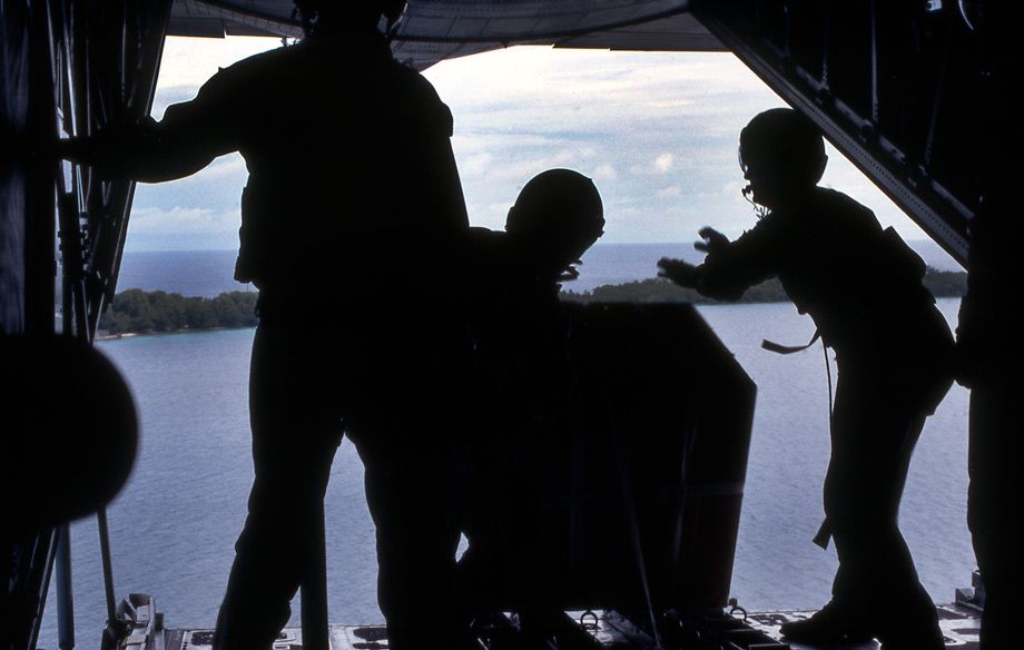 USAF C-130 Hercules air drop, South Pacific