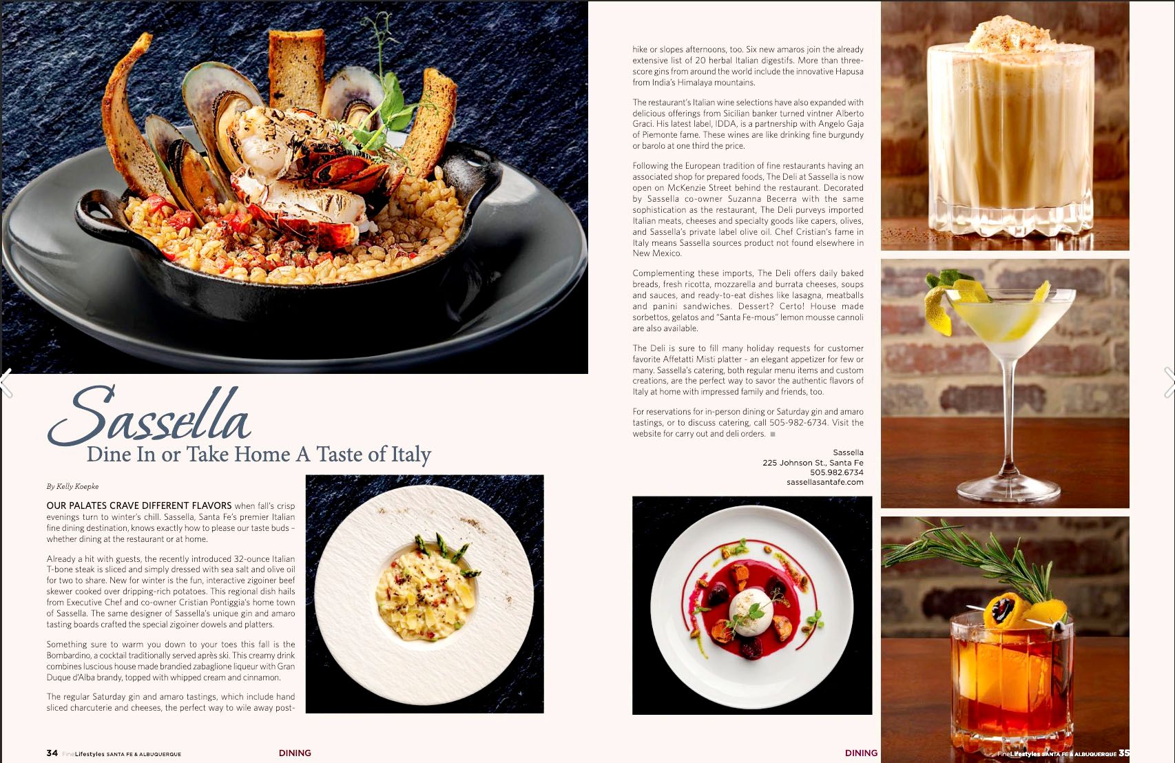 Editorial Food photograph For Sassella Restaurant. Food Photography