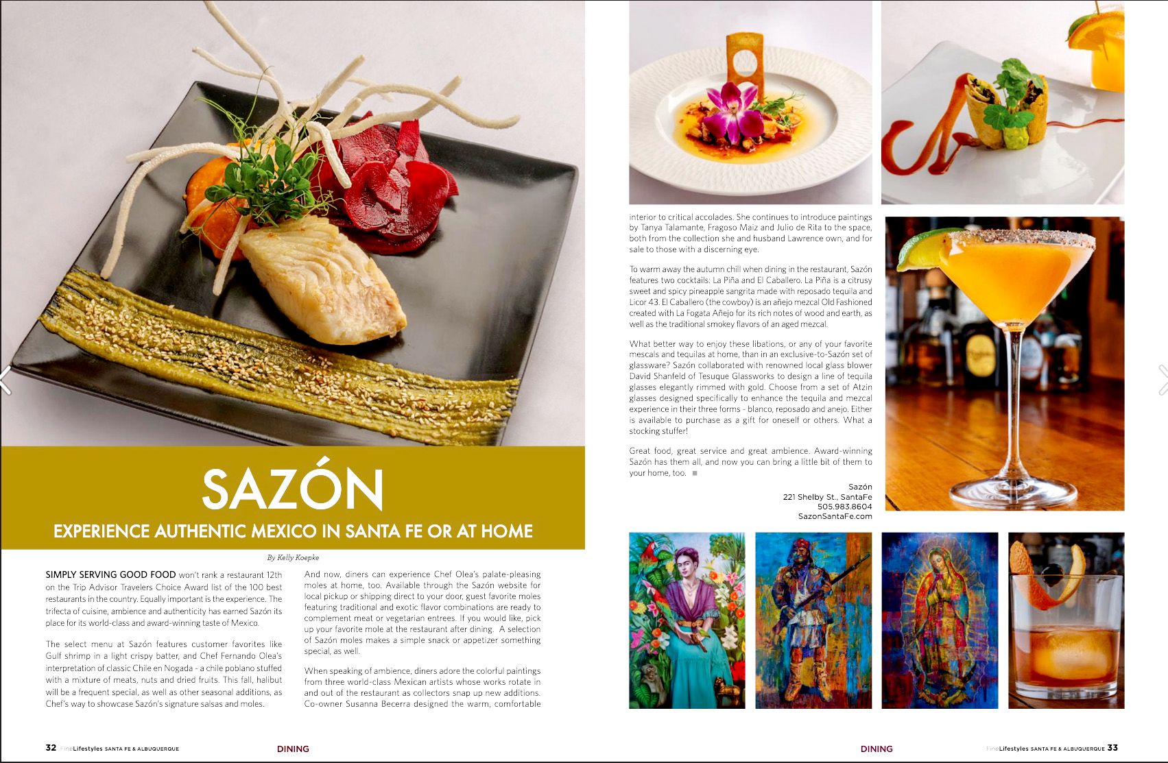 Editorial Food Photograph for Sazon Restaurant