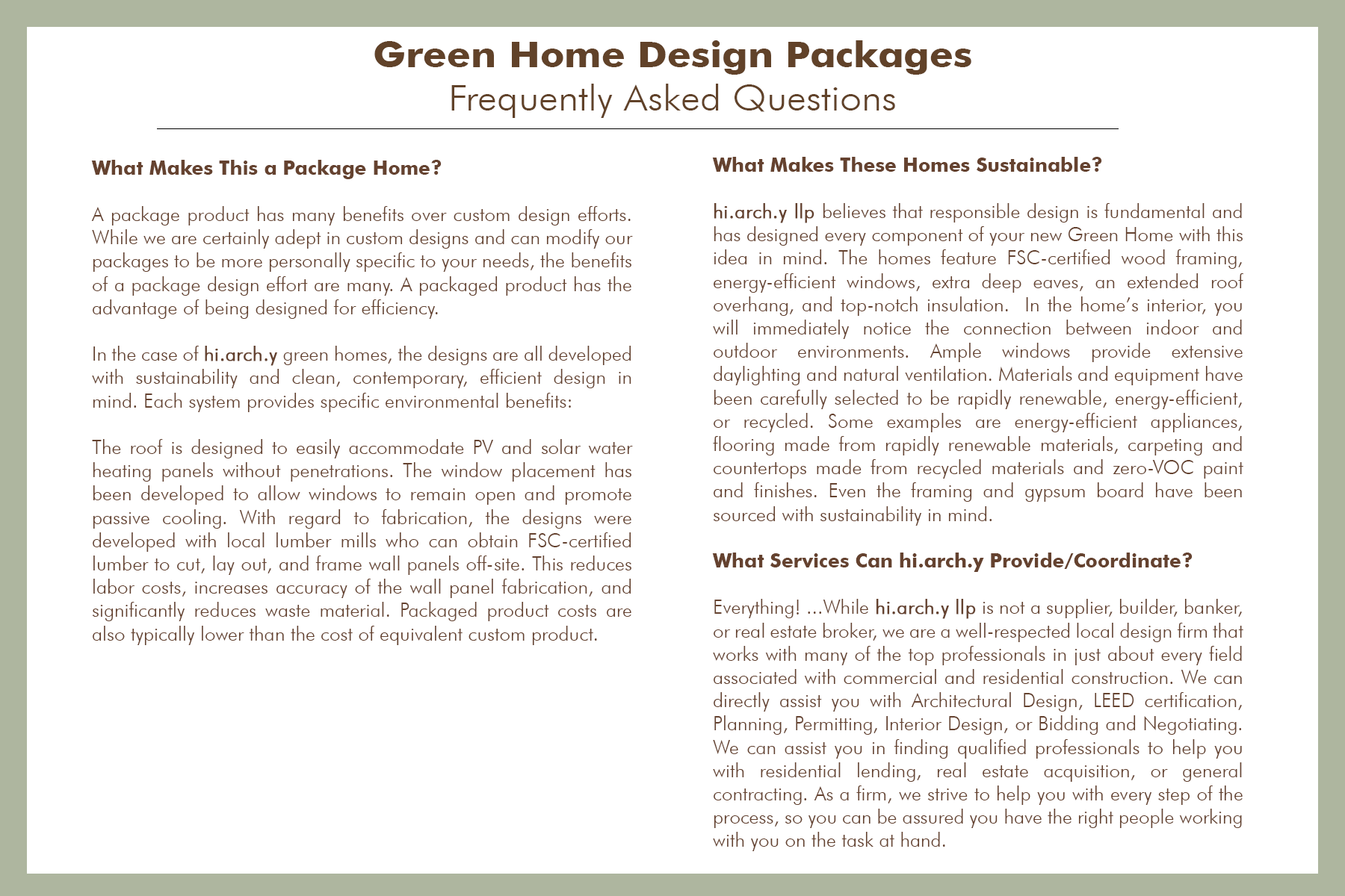 Green Home Design Packages
