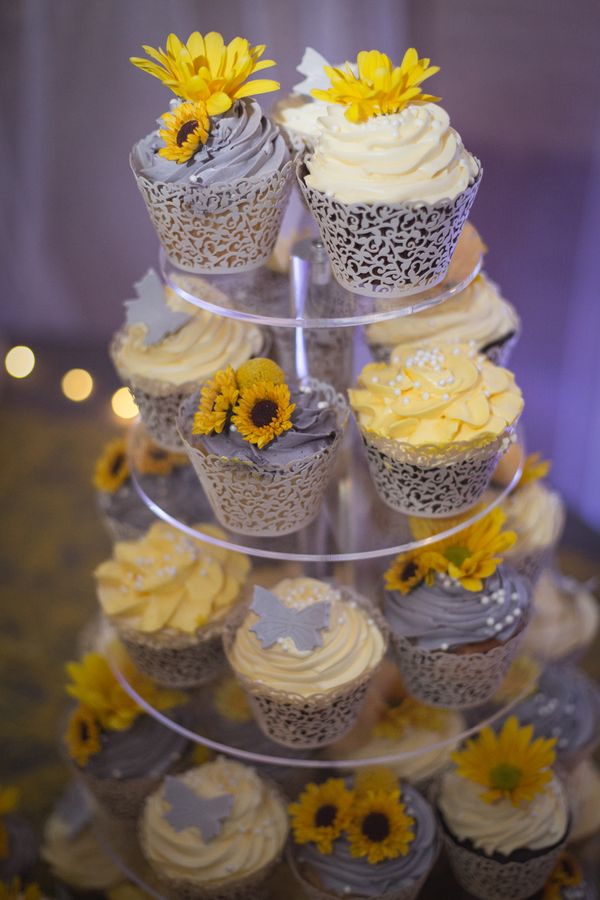 Yellow and Grey Cupcakes