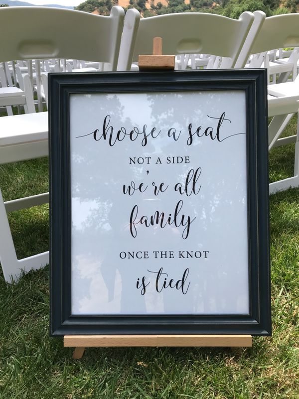 Choose a Seat sign with short easel