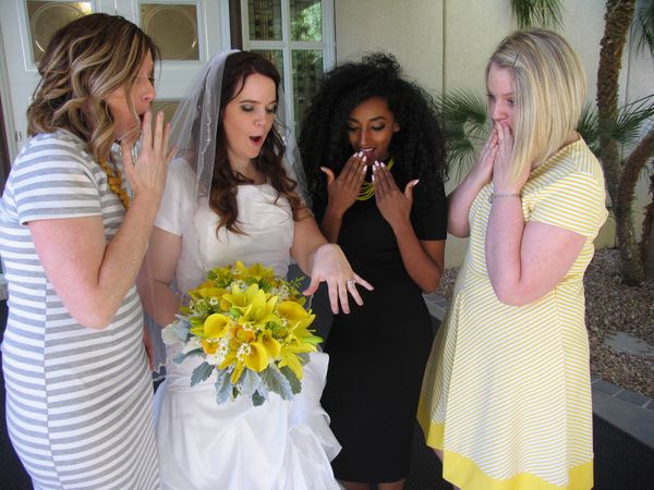 New Bride with Bridesmaids 