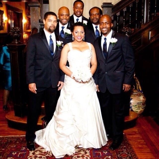 Bride and her groomsmen 