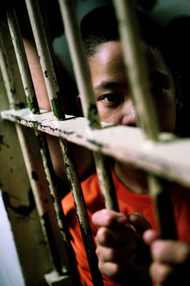Alex, 14 years old, already imprisoned for 8 months without a hearing on merely an accusation. 80% of the children rescued by Preda from the jails have commited no serious crime or some no crime at all.© Hazel Thompson Kids Behind Bars