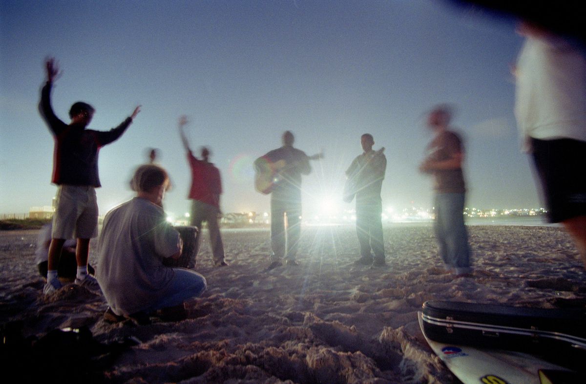 Freedom to Worship - Surfer Church on the beach at Jeffrey's Bay.© Hazel Thompson Modern Crusaders