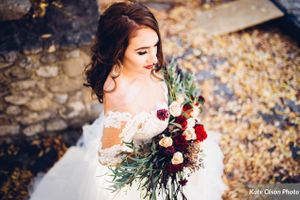 Aerial View Elegant Bride