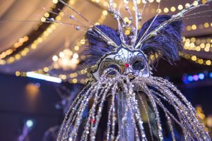 Details | Mardi Gras Mask Centerpiece Sizzling Platters 2015