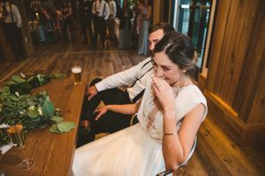 Seated Bride and Groom Reception