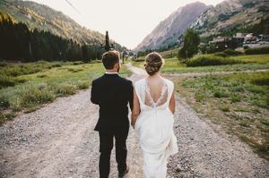 Holding Hands Bride and Groom