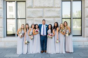 Hoopes Events | Tessa and Taani | Utah State Capitol | Salt Lake City Utah | Groom Posing With Bridesmaids Tessa_Taani_Utah_State_Capitol_Salt_Lake_City_Utah_Groom_Posing_With_Bridesmaids.jpg