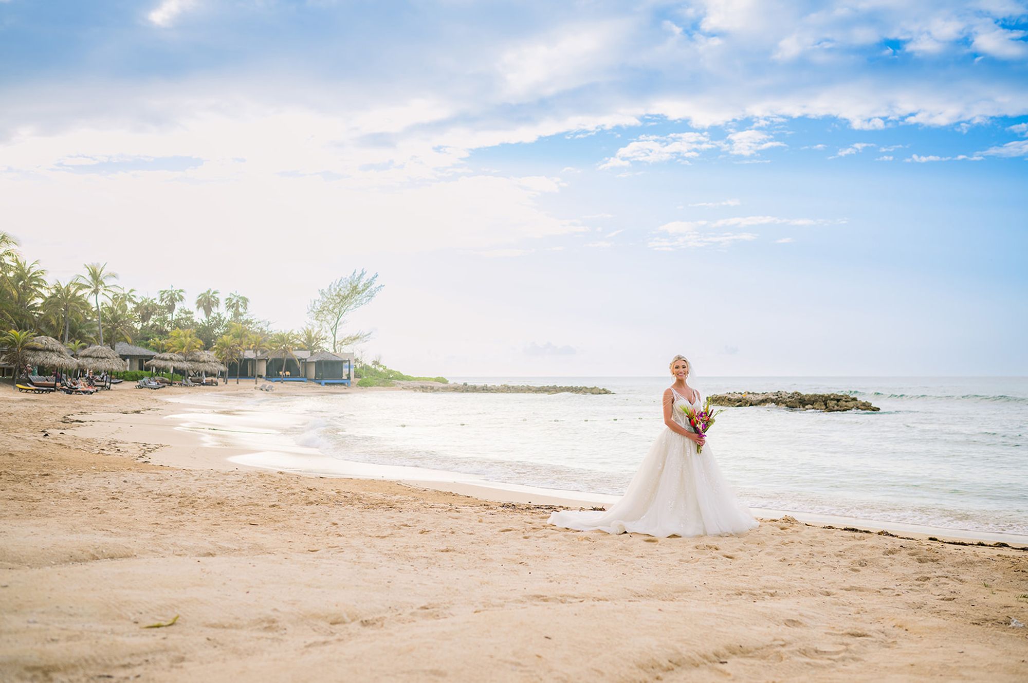 Bride Bride Walking on Beach