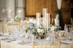 Glowing Candles at Reception Tables Details