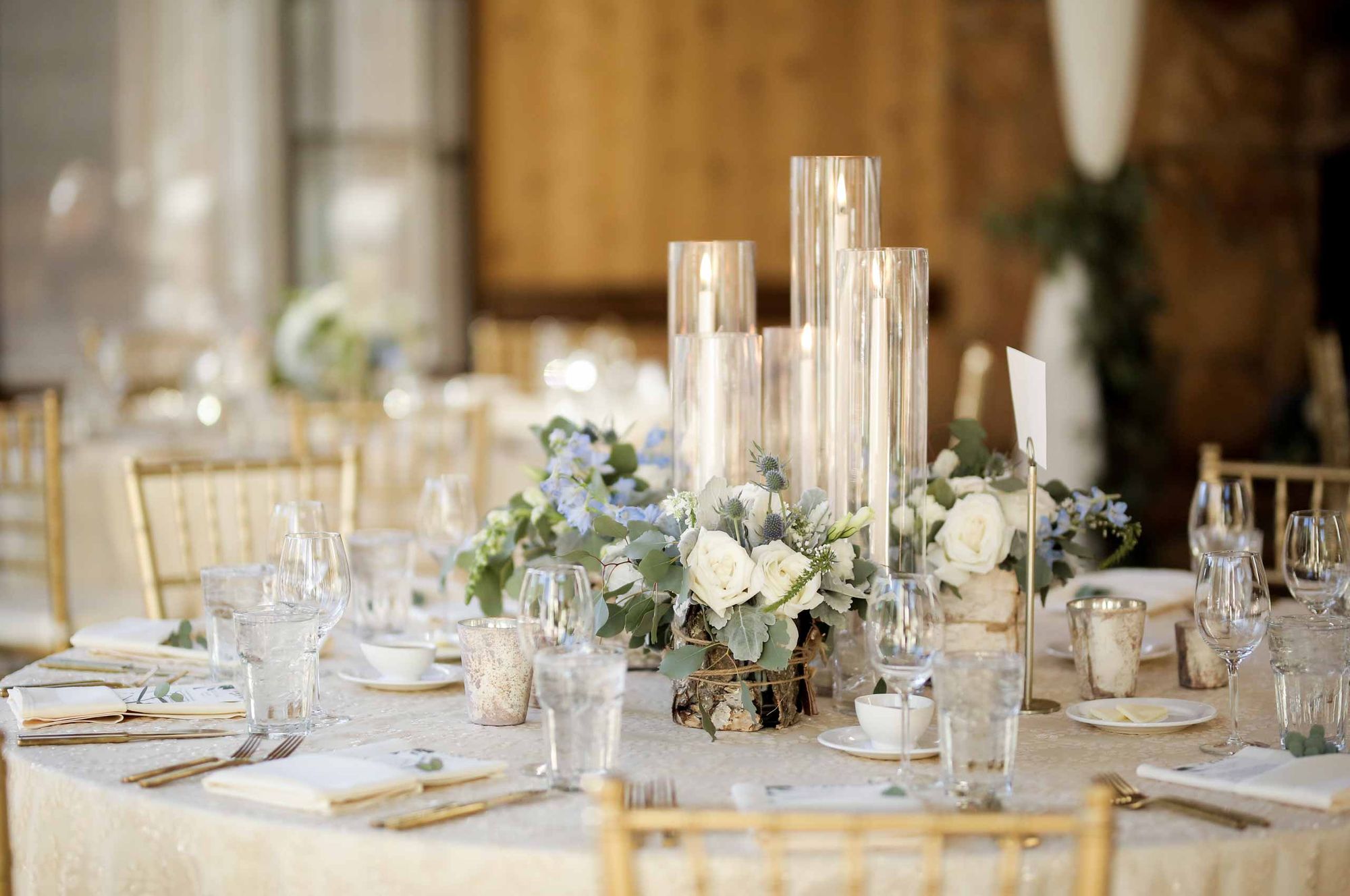 Glowing Candles at Reception Tables Details