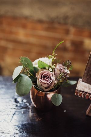 Copper Vase Floral Centerpiece Details