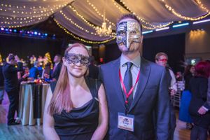 Masked Mardi Gras Guests Sizzling Platters 2015