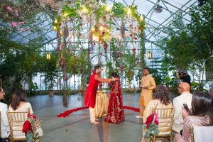 Placing Flower Wreath on Bride Ceremony