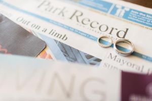 Weddings Rings and Park Record Pre-Ceremony