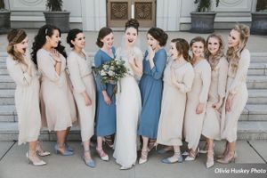 Hoopes Events | Lexie and Neil | Utah State Capitol | Salt Lake City Utah | Bride and Bridesmaids Having Fun Outside Bountiful Temple Lexie_Neil_Utah_State_Capitol_Salt_Lake_City_Utah_Bride_Bridesmaids_Having_Fun_Outside_Bountiful_Temple.jpg