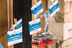 Hoopes Events | Ilana and Dave | Stein Eriksen Lodge | Deer Valley Resort | Park City Utah | Toy Gondola with Placecards Attached Ilana_Dave_Stein_Eriksen_Lodge_Deer_Valley_Park_City_Utah_Placecards_on_Toy_Gondola.jpg